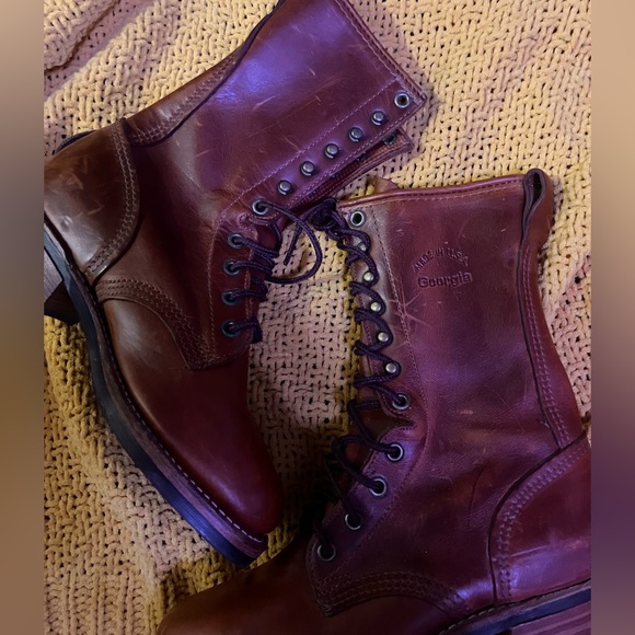 Georgia Made Leather Boots With Heel Size 6